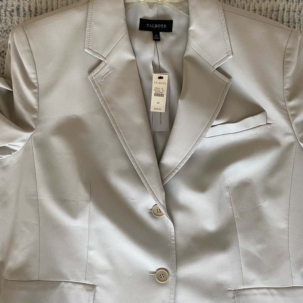 NWT Talbot's Spring Light Gray Grace Fit Blazer, 20 - Picture 2 of 8